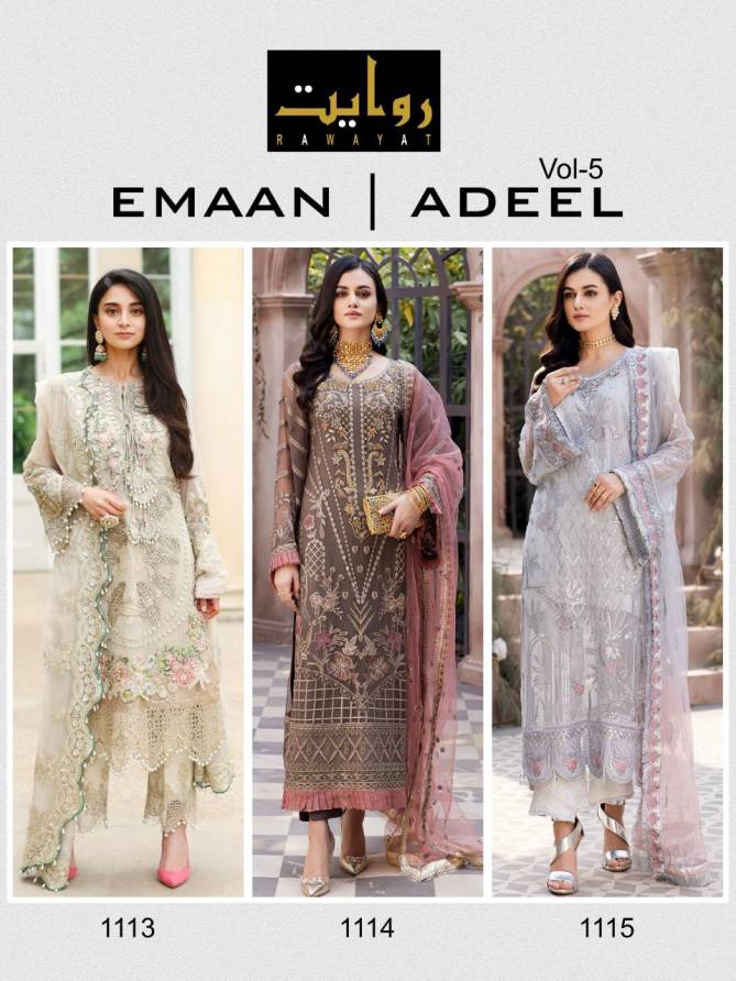 Rawayat Emaan Adeel 5 Fancy Festive Wear Heavy Georgette With Embroidery Pakistani Salwar Kameez Collection
